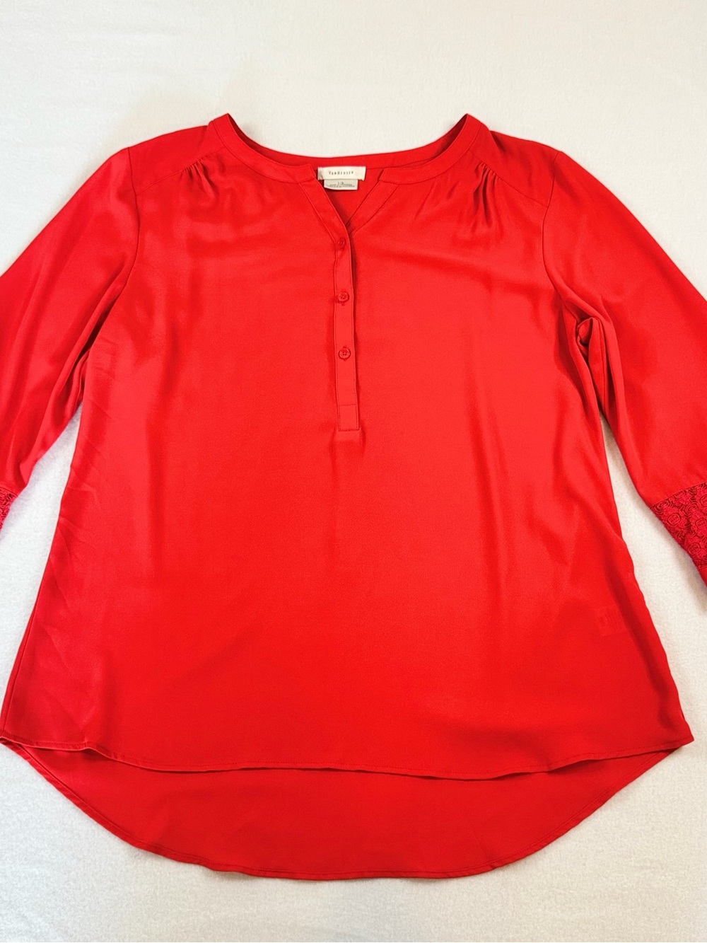 Van Heusen Red-Orange Button-Placket Blouse